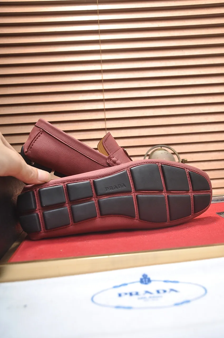 Men's Men's Shoes💰420💶【PRADA】 (High-end Niuli) New 🍀PRADA - Prada Doudou Shoes! Made of imported original cowhide, the inner top layer is comfortable cowhide lining! Original wear-resistant rubber outsole! High quality products! Code number 38-45 (45 customized)